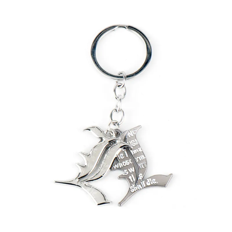 Chaveiro Death Note L Com Pingente De Metal Prateado Com Logotipo