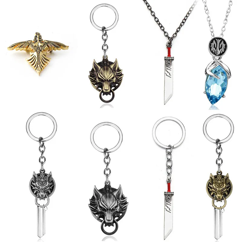 Conjunto De Chaveiros E Colares Final Fantasy Zero Suzaku Broche