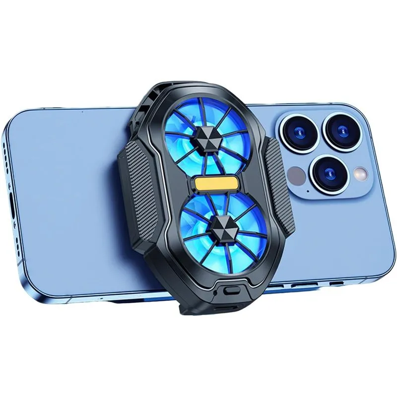 Ventilador De Resfriamento Móvel Fs01 Com Clipe Traseiro De Led Rgb Para Smartphones