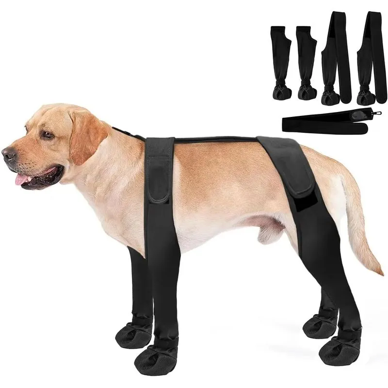 Botas Para Cães Reflexivas Antiderrapantes À Prova D'água Pretas