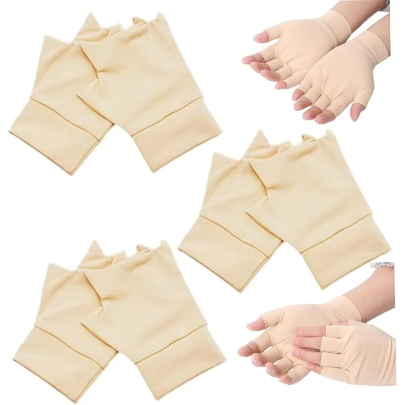 Luvas De Compressão Sem Dedos Joint Support Beige