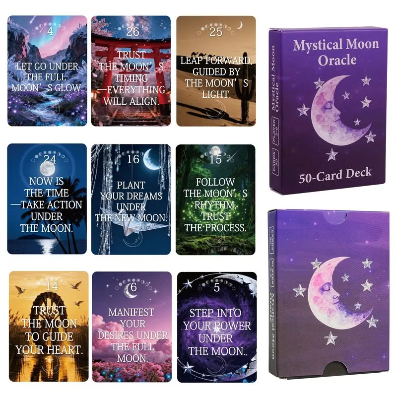 Guia Do Tarô Do Deck De Cartas Oracle Mystical Moon 50 Cards