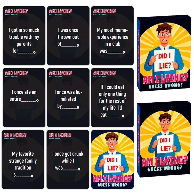 Conjunto De Cartas Party Card Game Am I Lying 50 Bluffing Guess