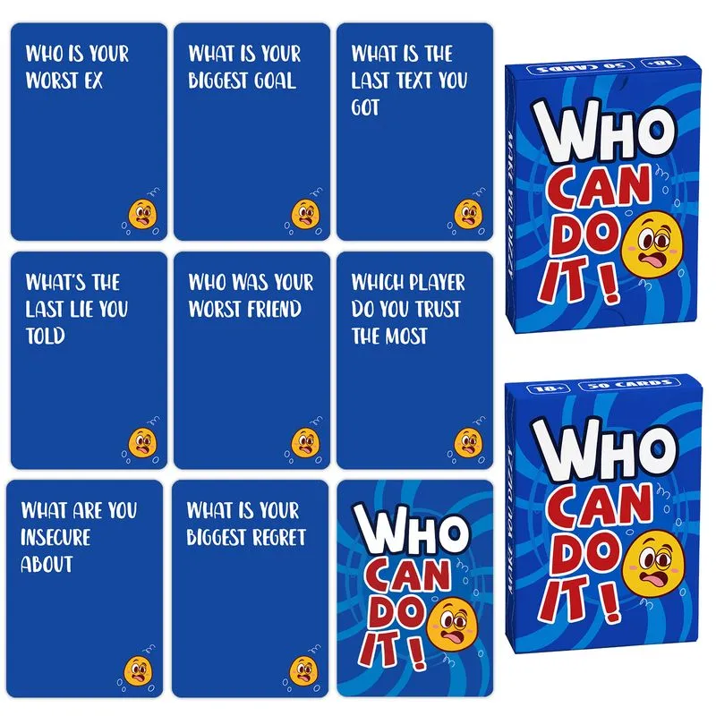 Party Card Game Who Can Do It 50 Cartões De Perguntas Divertidos