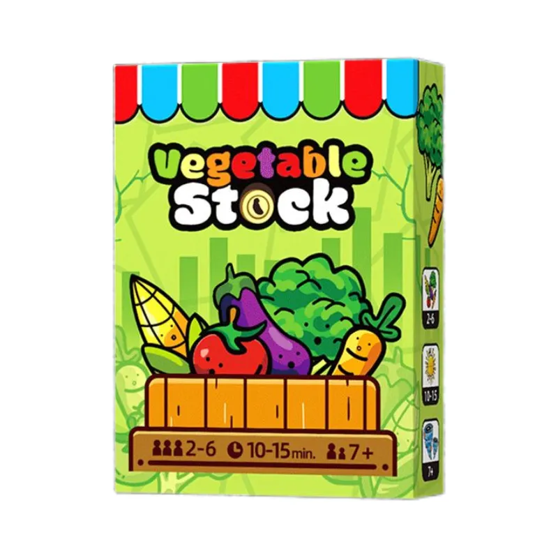 Jogo De Cartas Vegetable Stock Fun Math Strategy 2-6 Jogadores