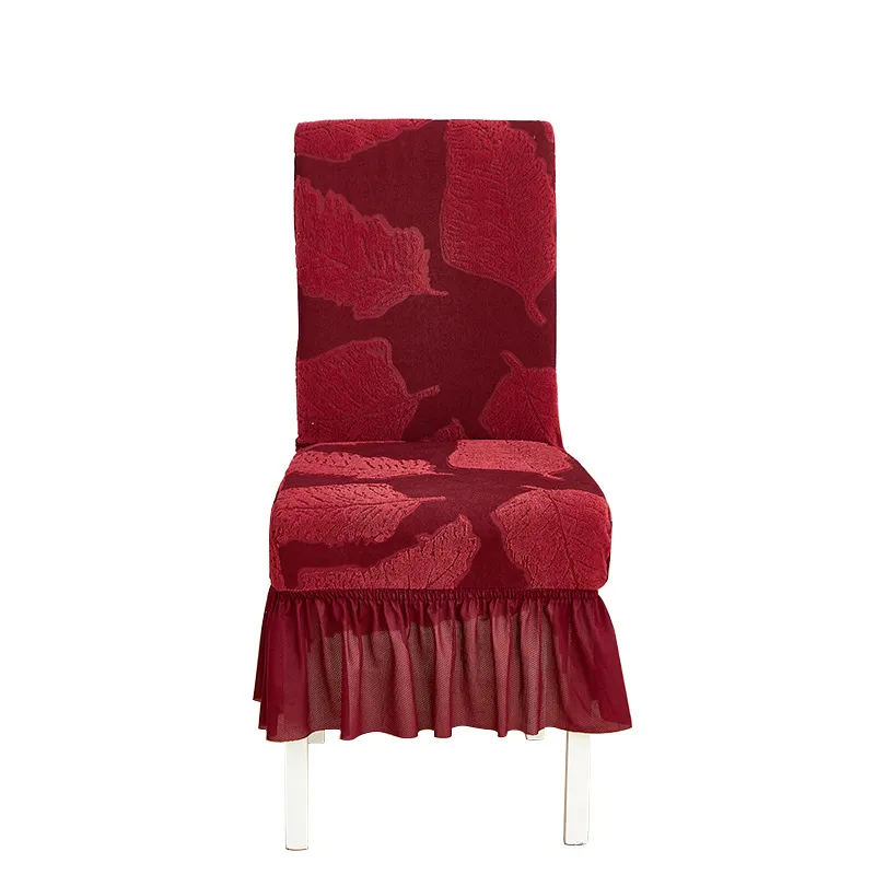 Protetor De Capas De Cadeira 3D Leaf Slipcovers Vinho Tinto (4 Unidades)