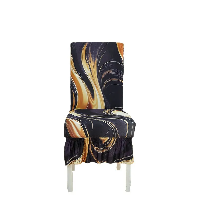 Protetor De Capas De Cadeira Para Cadeiras De Jantar Preto E Dourado