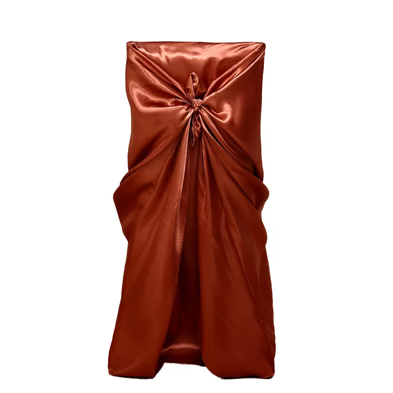 Protetor De Capas De Cadeira, Capas De Cetim, Laranja Terracota
