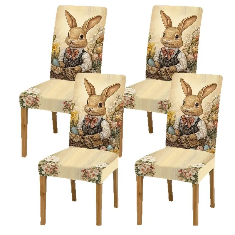 Capas De Cadeira Easter Bunny Happy Easter Design Poliéster