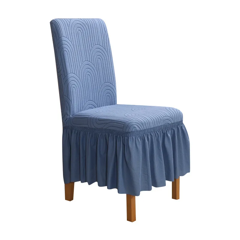 Capas Para Cadeiras De Jantar Com Saia Em Poliéster Azul Lago (4 Unidades)