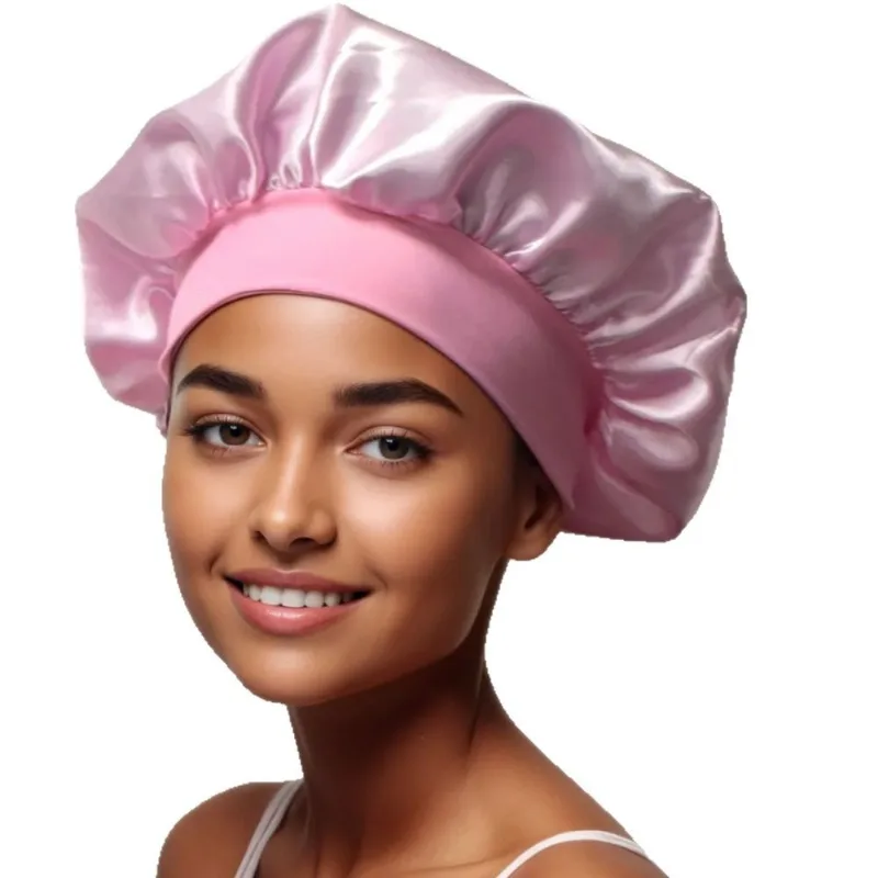 Boné De Dormir De Cetim Para Mulheres Rosa