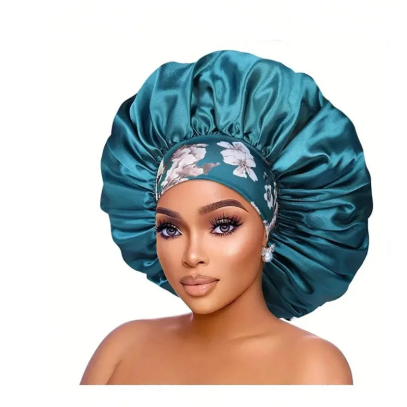 Chapéu De Cabelo: Cetim, Grande, Verde, Floral, Design Elegante