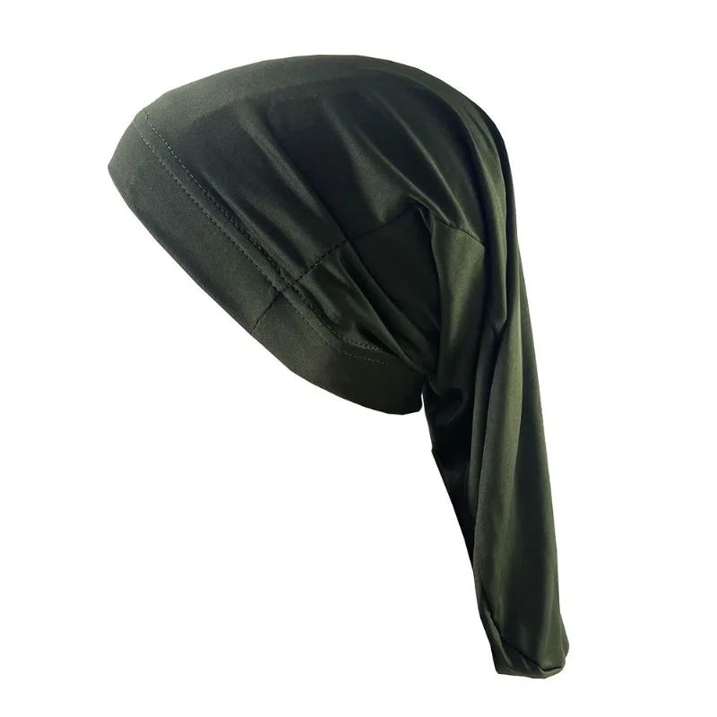 Boné De Cabelo Sleep Bonnet Milk Silk Long Tube, Verde Militar