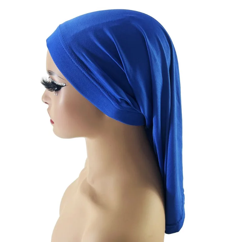 Sleep Bonnet Blue Milk Silk Long Para Proteção Do Cabelo