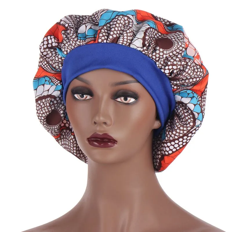 Sleep Bonnet African Floral Satin Soft Protection