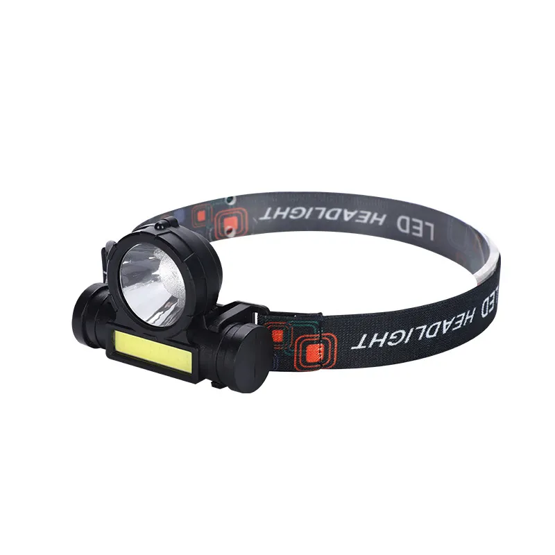 Farol XPE + COB LED Recarregável USB Preto