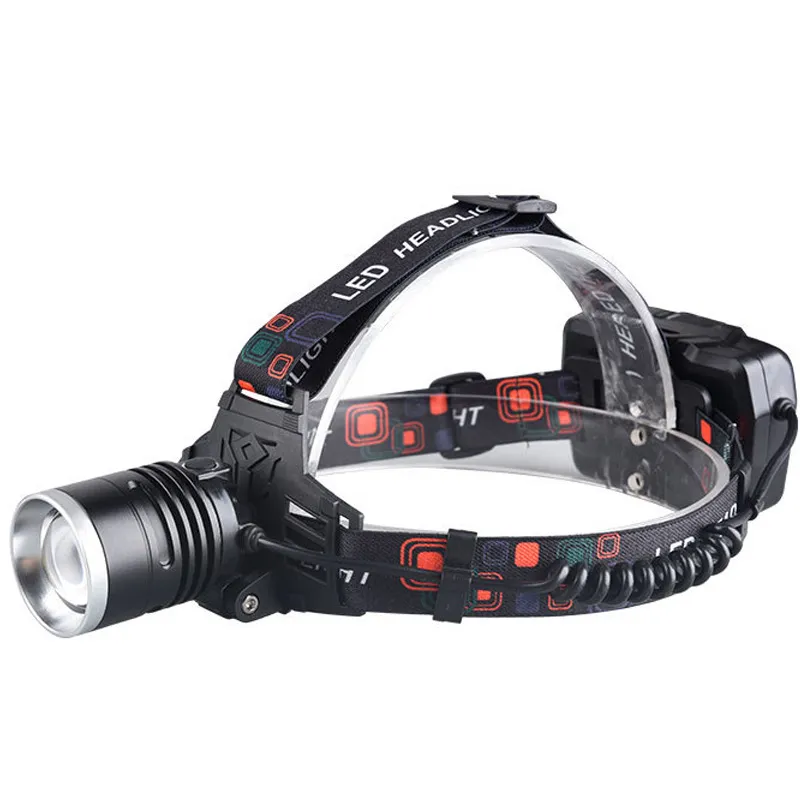 Farol P50 Led Recarregável De Alta Intensidade Usb Preto