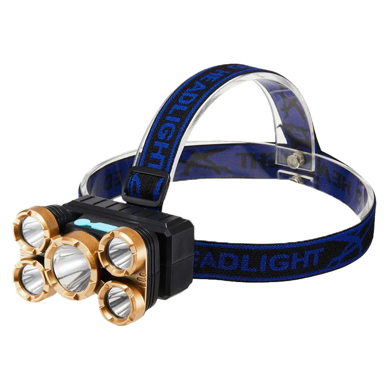 Farol De 5 Led Recarregável Super Brilhante Para Atividades Ao Ar Livre