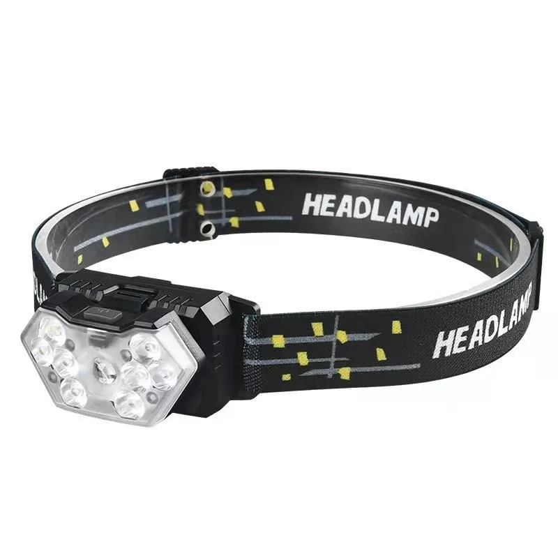 Farol Led Usb Recarregável Com Holofote Cob - Preto