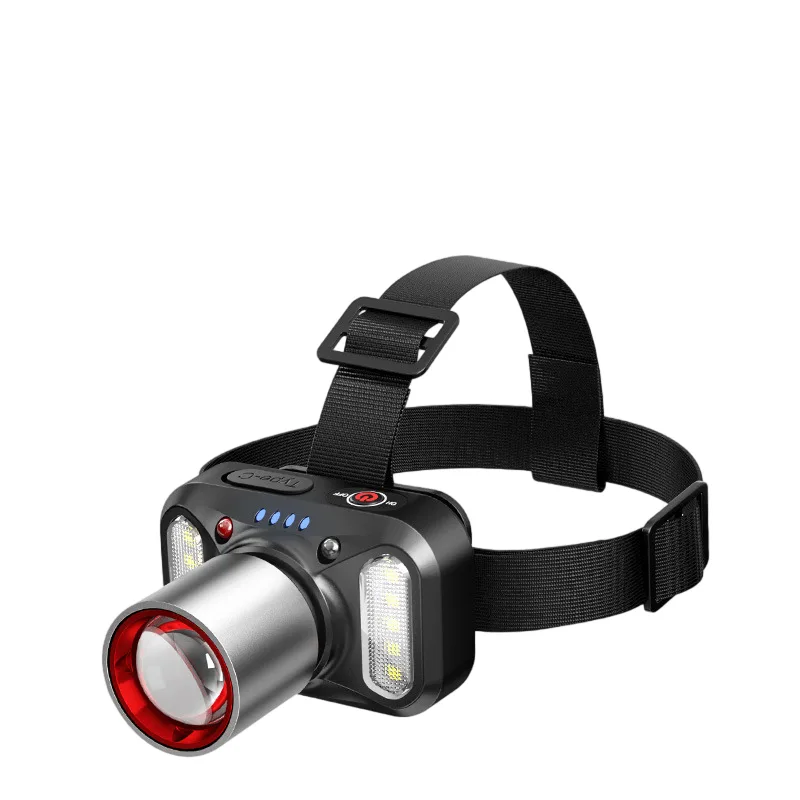 Farol Led Recarregável, Laser Branco E Luz Lateral