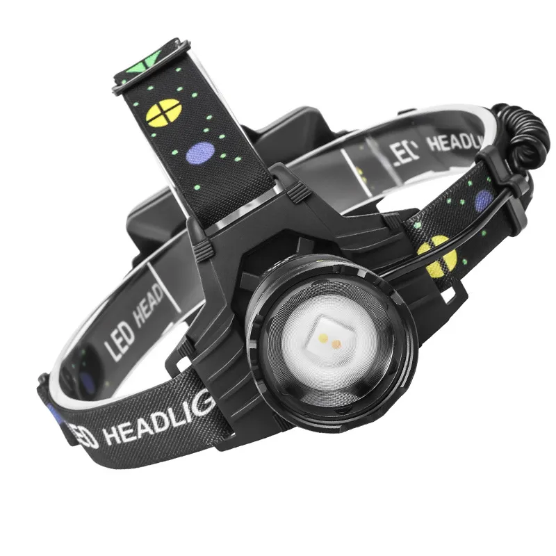 Farol Recarregável, Laser Branco, Led, Feixe Ajustável