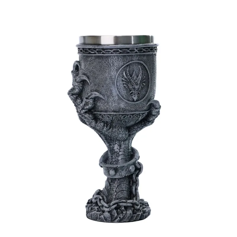 Cálice De Vinho Dragon Claw De Aço Inoxidável 280 Ml Cinza High St
