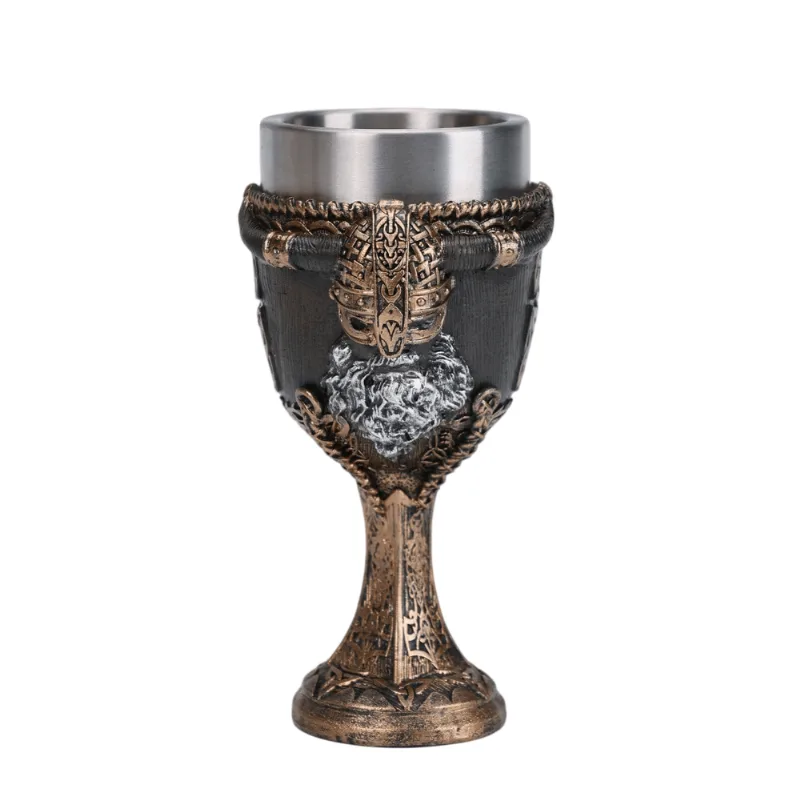 Capacete Wine Goblet Viking Resina 3d Em Aço Inoxidável 315g