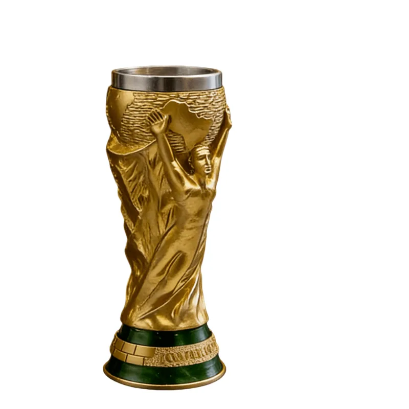 Caneca De Cerveja Em Aço Inoxidável Golden World Cup Trophy Design