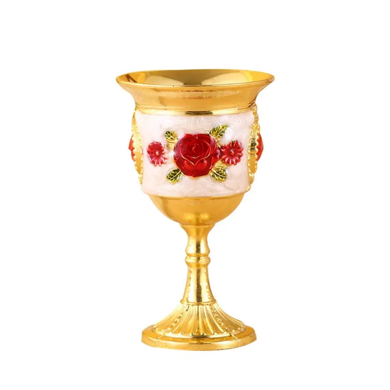 Copo De Licor High Stem, Liga De Zinco, Ouro, Branco, Vermelho, 50 Ml