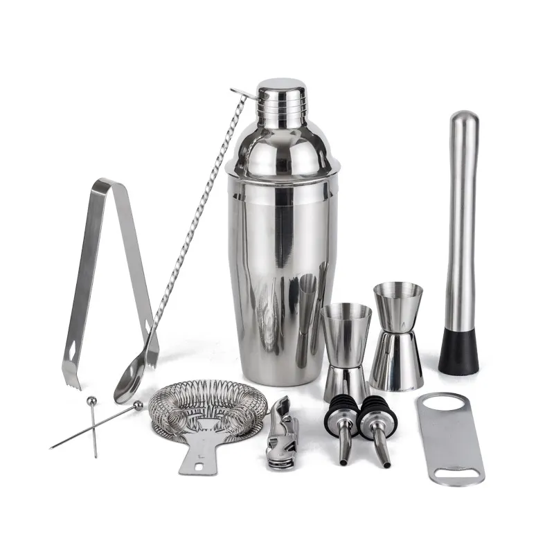 Conjunto De Coqueteleiras De Aço Inoxidável De 13 Peças Para Casa E Bar