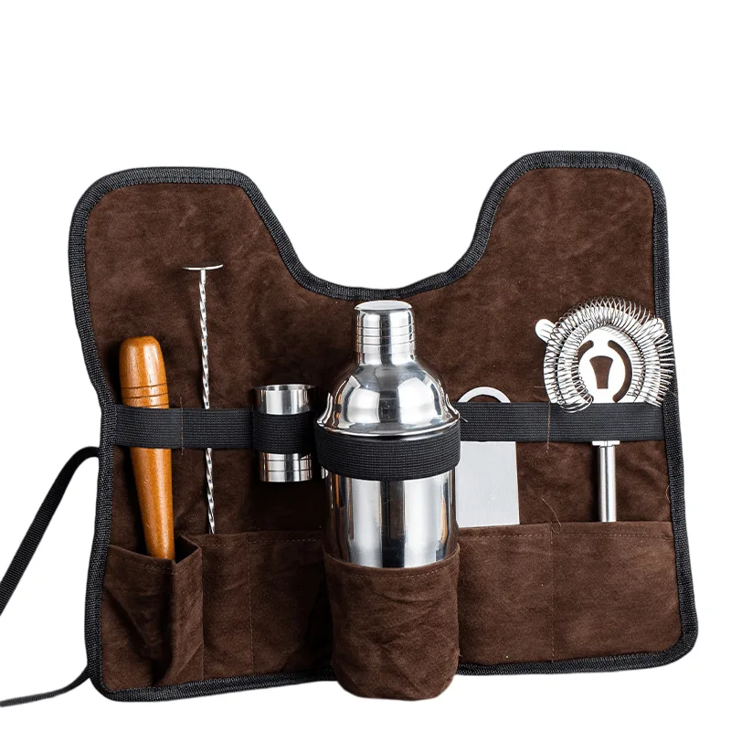 Conjunto De Coqueteleira De Aço Inoxidável 750 Ml, 7 Peças Com Estojo