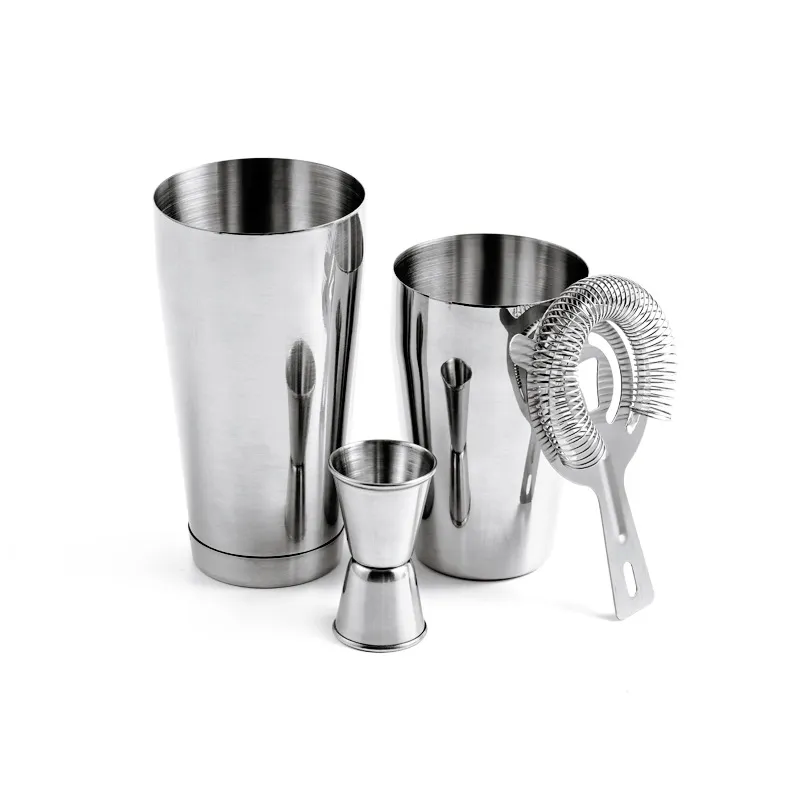 Conjunto De Coqueteleira Boston De 3 Peças Com Jigger E Coador