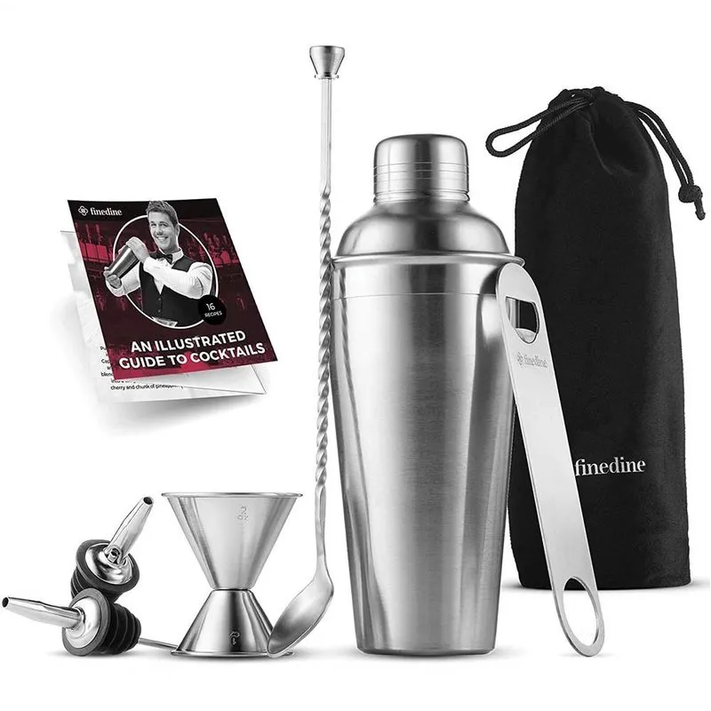 Conjunto De Coqueteleiras De Aço Inoxidável De 7 Peças Com Acessórios