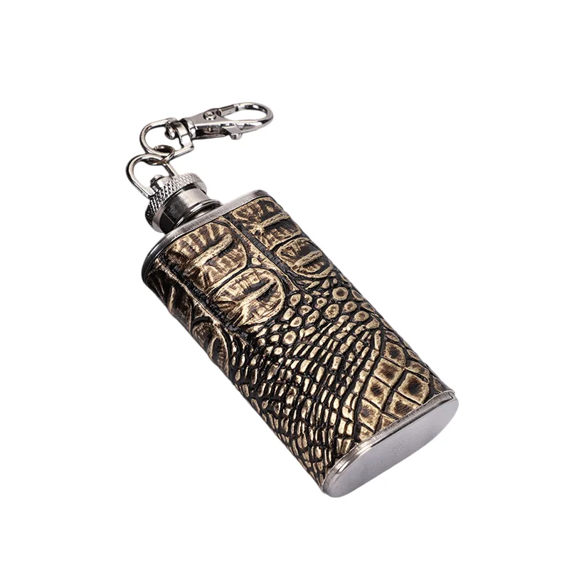 Frasco De Aço Inoxidável Portátil Hip Flask Com Clipe De Chaveiro 180 Ml