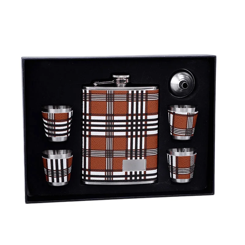 Conjunto De Frascos Hip Flask Em Aço Inoxidável Retrô Com Funil E 4 Shot G