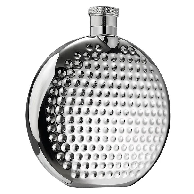 Frasco De Aço Inoxidável Hip Flask 180 Ml Redondo Alemão 6 Onças Prata