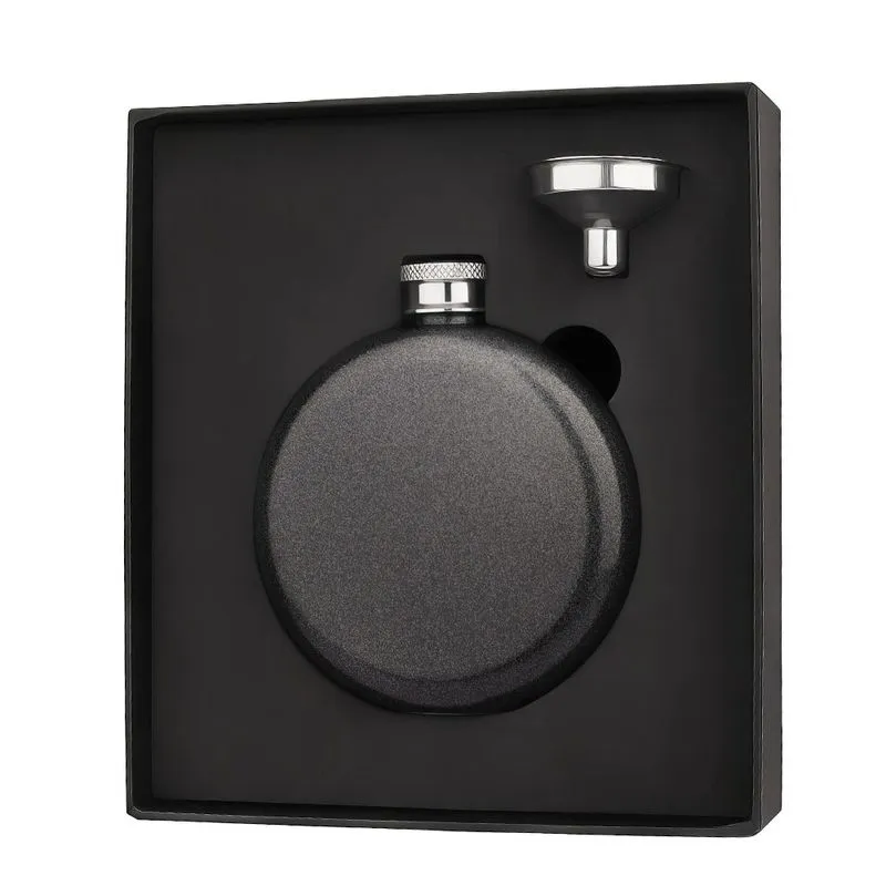 Frasco Hip Flask Rainbow Black De Aço Inoxidável 150 Ml Com Funil