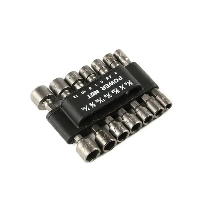 Conjunto De Soquetes Hexagonais De 14 Peças De Aço De Alto Carbono Com Haste De 1/4 De Polegada