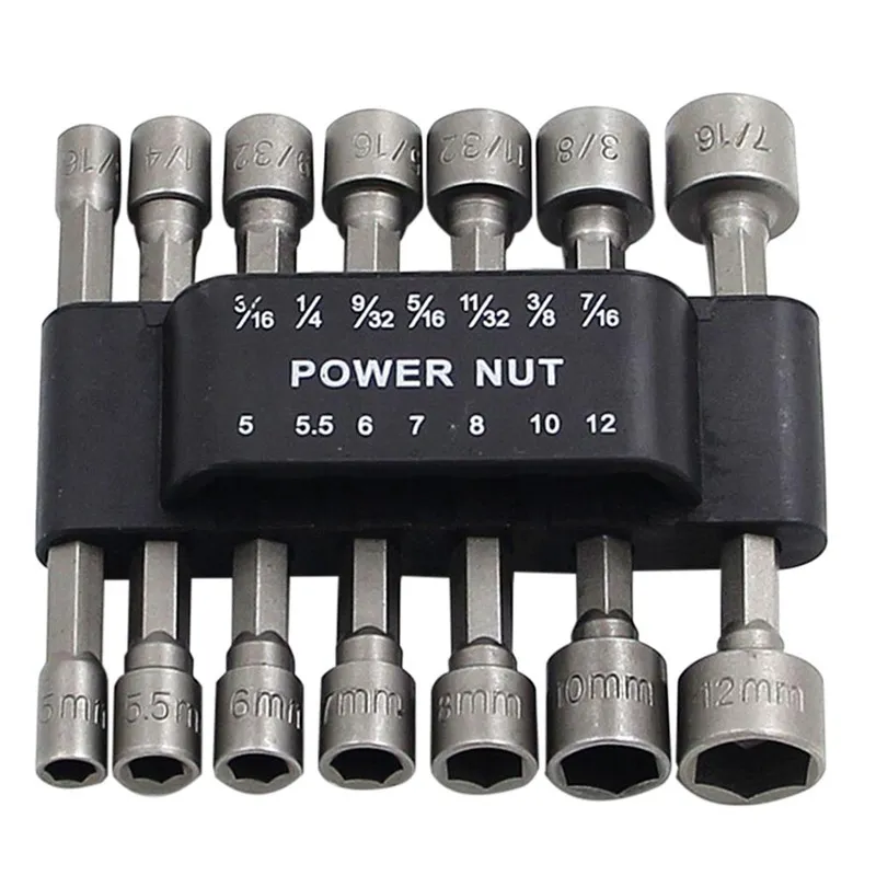 Conjunto De Soquetes Hexagonais De 14 Peças Para Chave De Fenda Elétrica