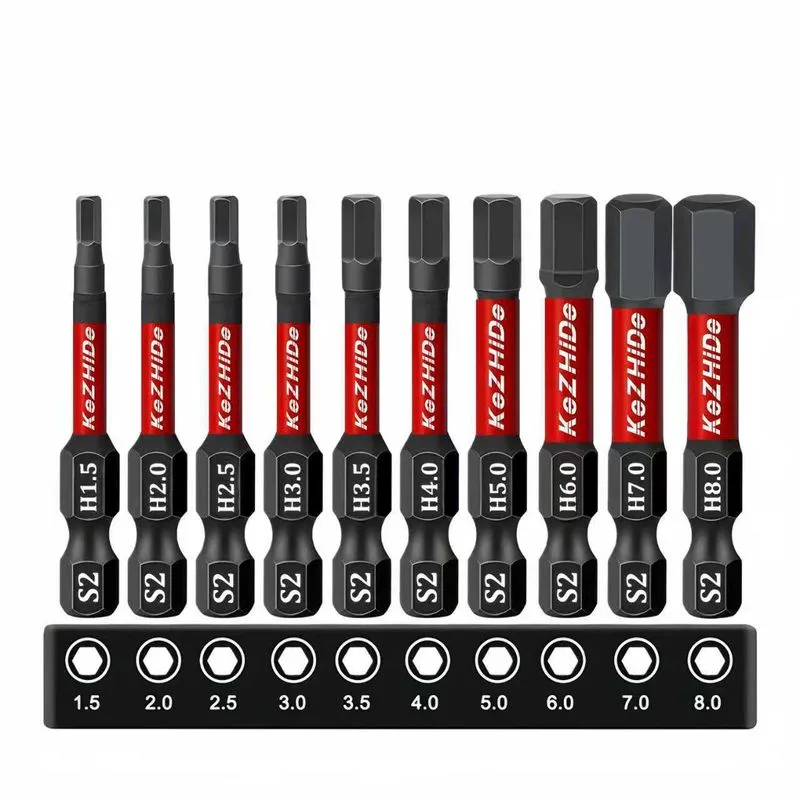 Conjunto De Chaves De Fenda Hexagonais, 10 Peças Industriais S2 Com Ímã Forte