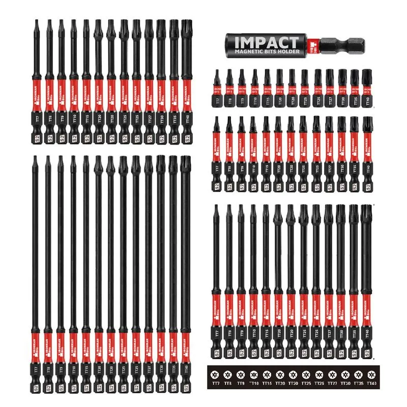 Conjunto De Bits Torx, 66 Peças De Aço S2 Com Base Magnética De 13 Furos