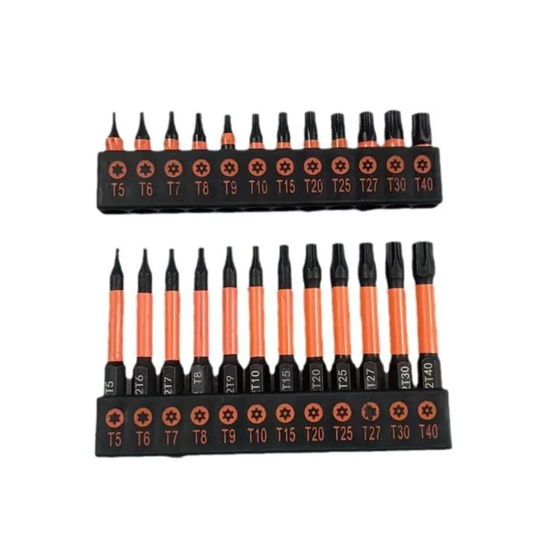 Conjunto De Bits Torx Tipo T, 24 Peças, Liga De Aço S2, Precisão Magnética