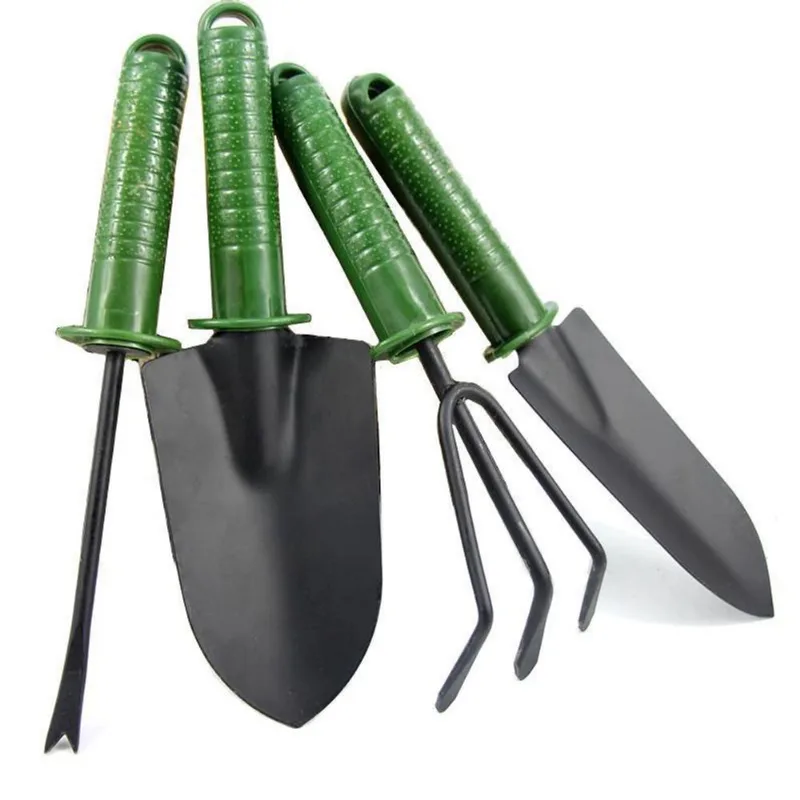 Conjunto De Ferramentas De Jardinagem Para Crianças, 4 Peças, Garfo, Pá, Rake, Verde