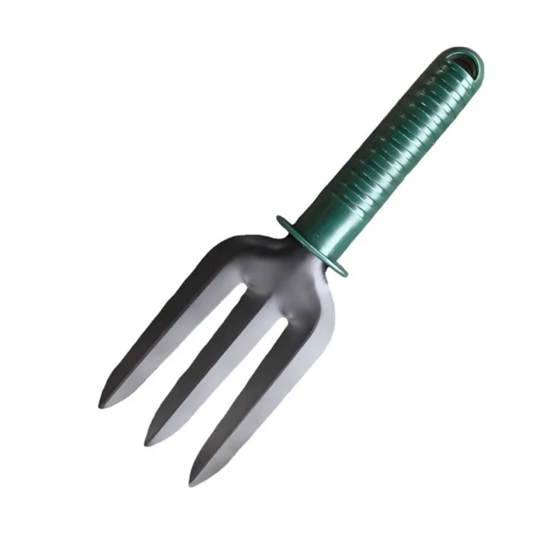 Garfo De Mão De Jardim Em Aço Carbono Com Alça De Plástico Verde 24x7cm