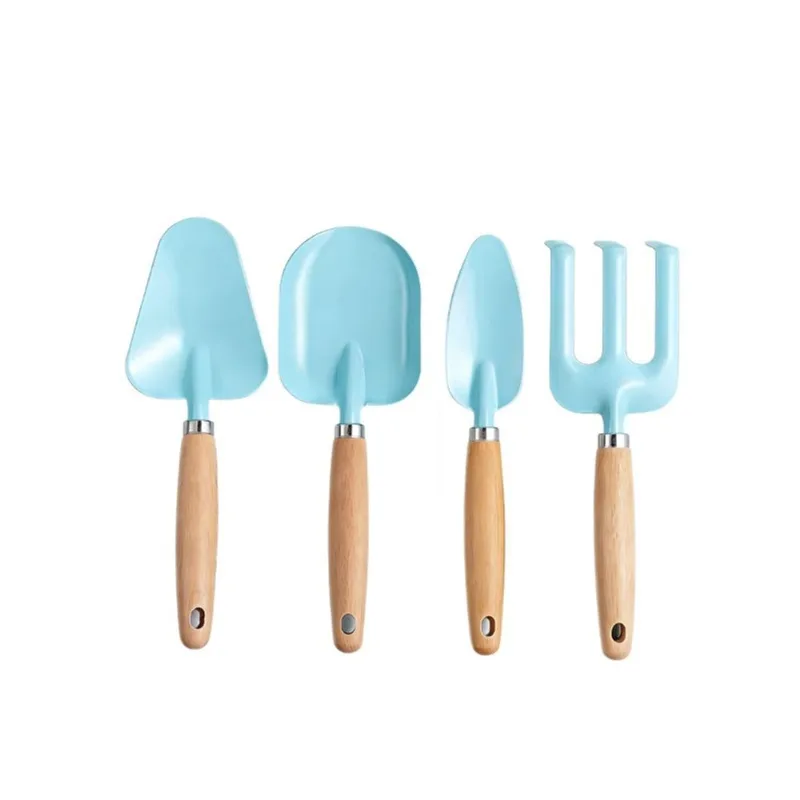 Conjunto De Ferramentas De Jardinagem, 4 Peças, Garfo De Pá Azul Para Crianças