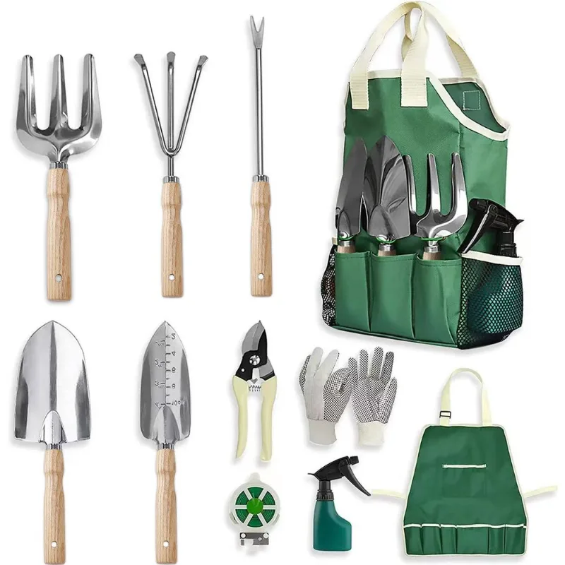 Conjunto De Ferramentas De Jardinagem E Escavação De Praia, 11 Peças De Aço Inoxidável