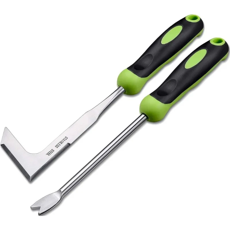 Ferramentas Manuais Garden Weeder, 2 Peças Em Aço Inoxidável Em Forma De L