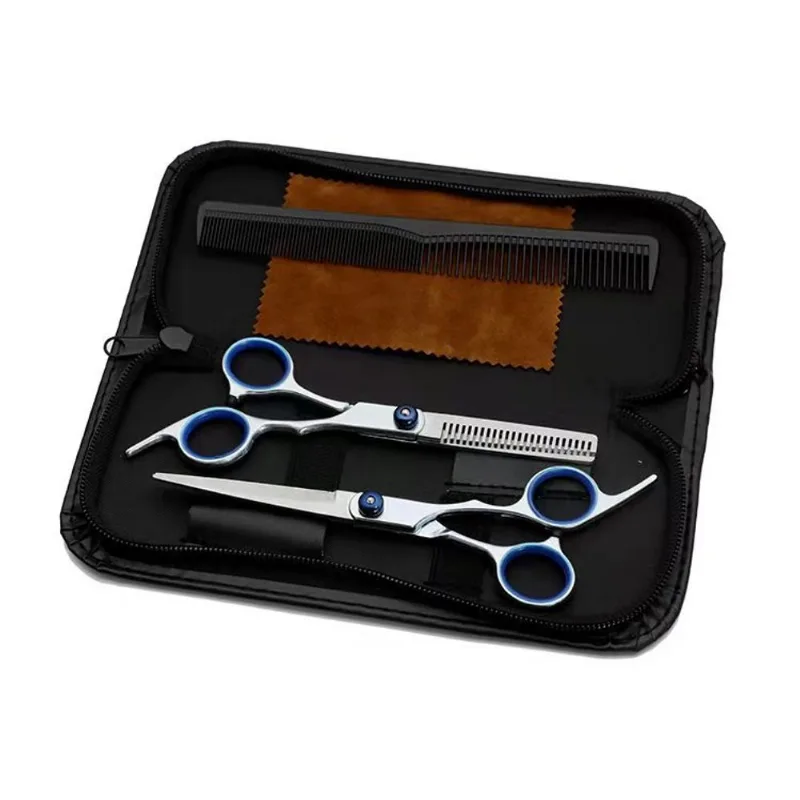 Conjunto De Tesouras Para Cortar Cabelo Em Aço Inoxidável, 2 Peças Com Pente