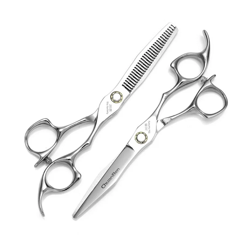 Conjunto De Tesouras De Corte E Desbaste De Cabelo Em Aço Inoxidável