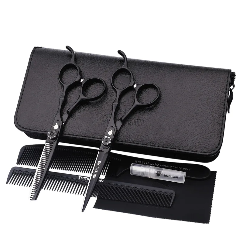Conjunto De Tesouras Para Cortar Cabelo Black Professional W/ Thinning S
